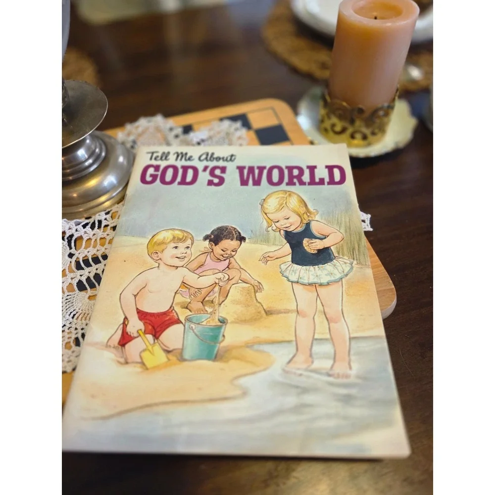 vintage Set Of Two Kids Sunday School Teaching Book And Story Tell Me About God